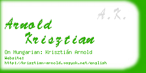 arnold krisztian business card