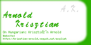 arnold krisztian business card